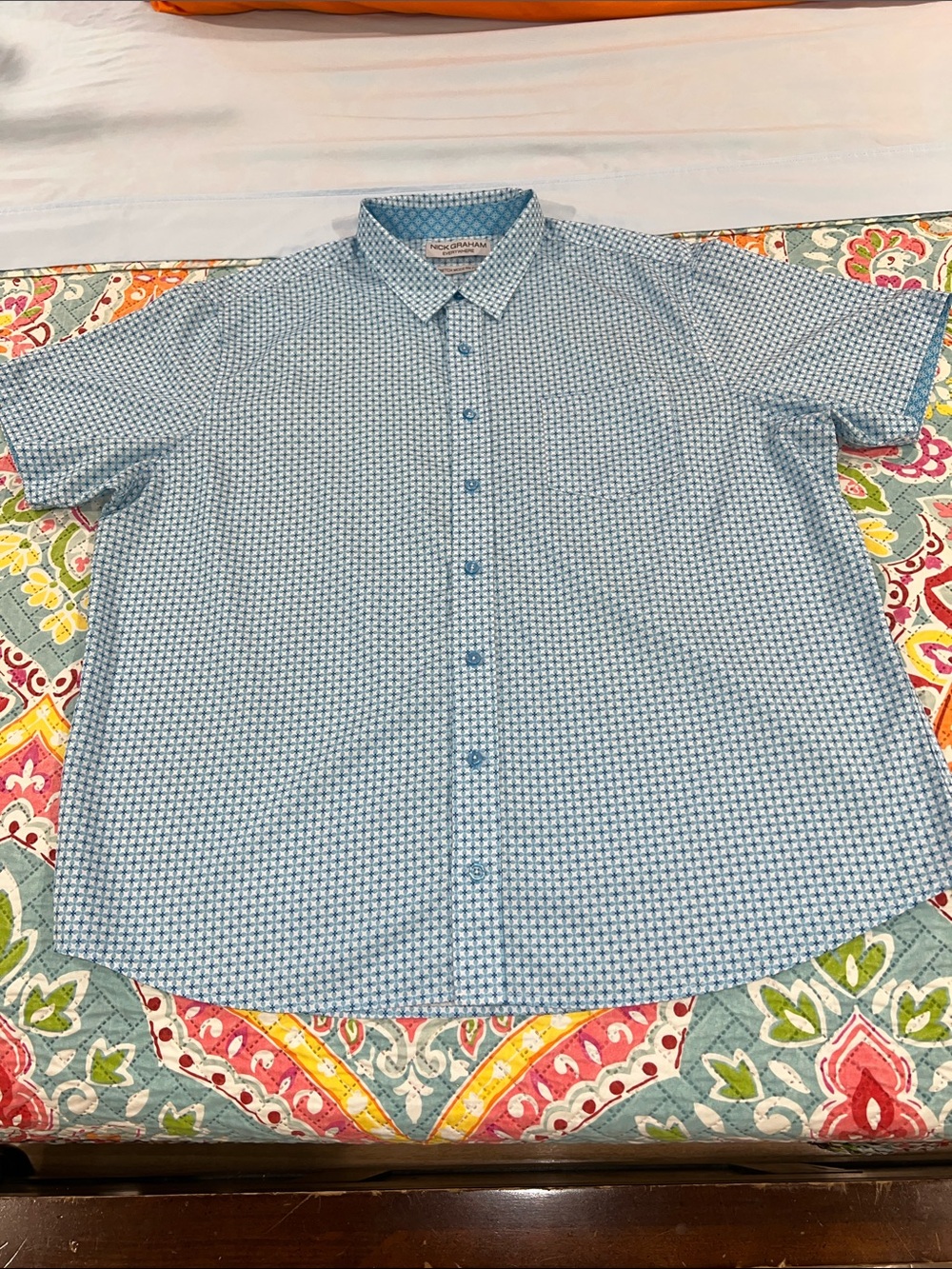 Nick Graham Everywhere Men's Light Blue Short-Sleeve Button-Down Shirt